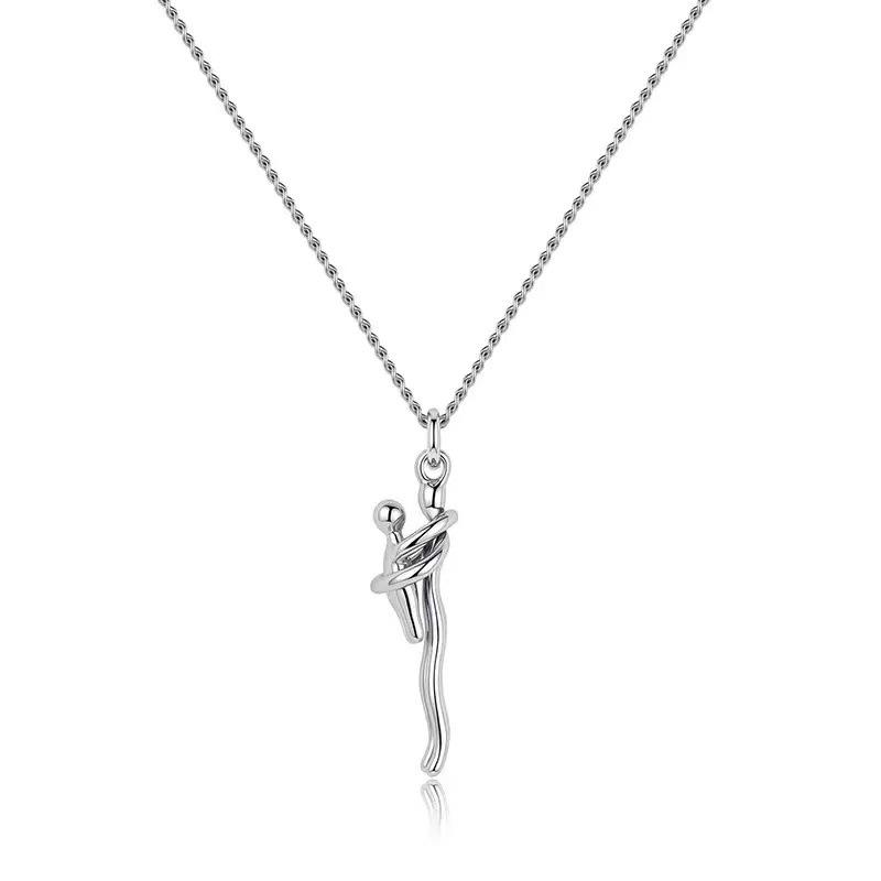 Europese & Amerikaanse Stijl Knuffelend Koppel Roestvrij Staal Hanger Ketting Cadeau
