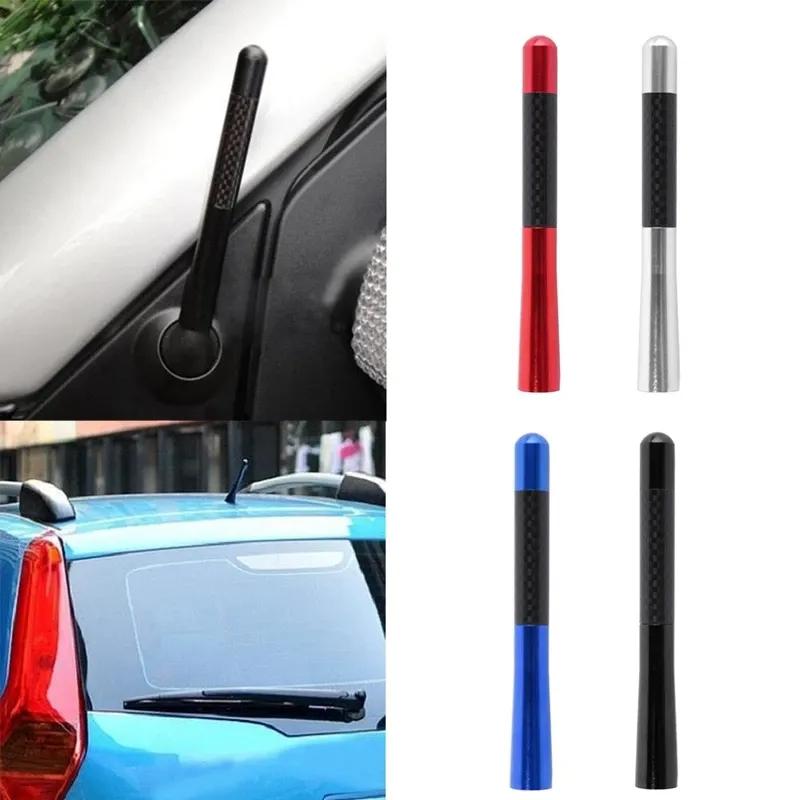 Car Roof Antenna Carbon Fiber 3.5/8/12cm Radio Aerial Antenna Radio FM/AM Metal Receiving Antennas Short Stubby Mast Antenna