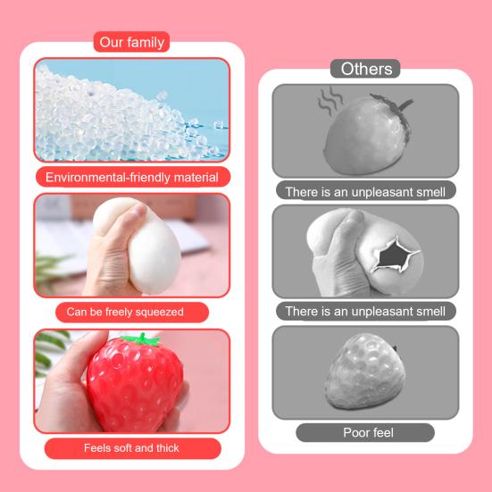 Anxiety Relief Strawberry Squeeze Toy Simulated Tomato Triangle Cheese Orange Egg Fruit Fidget Toy Anti-stress Sensory Stress Ball