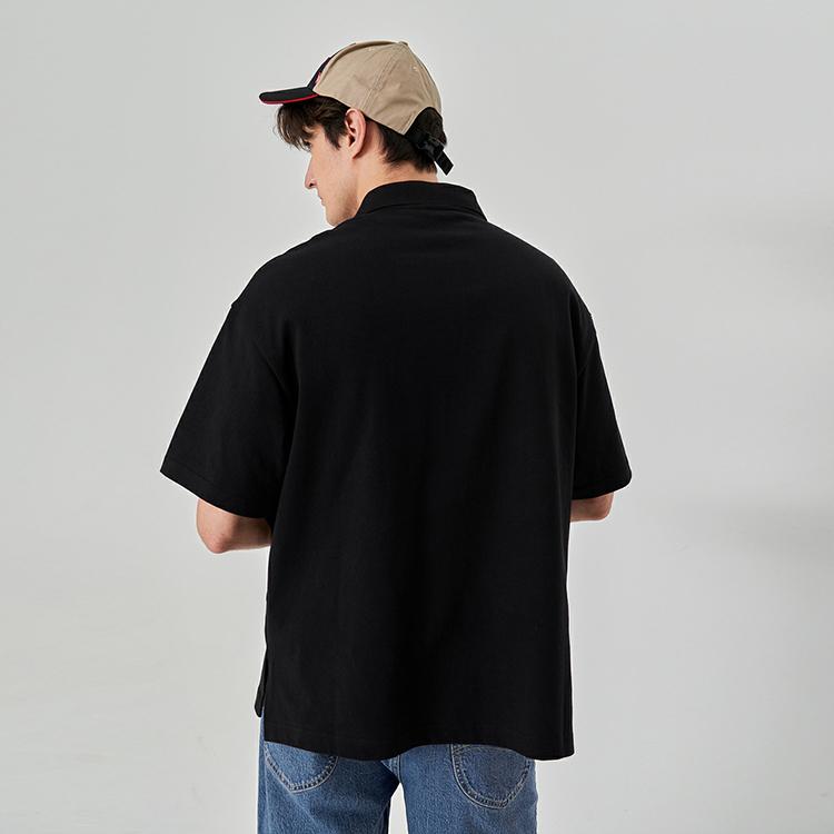 Lee Polo Shirts Unisex Black Polo Collar Moderate Straight Fit LUT006678101245K11000