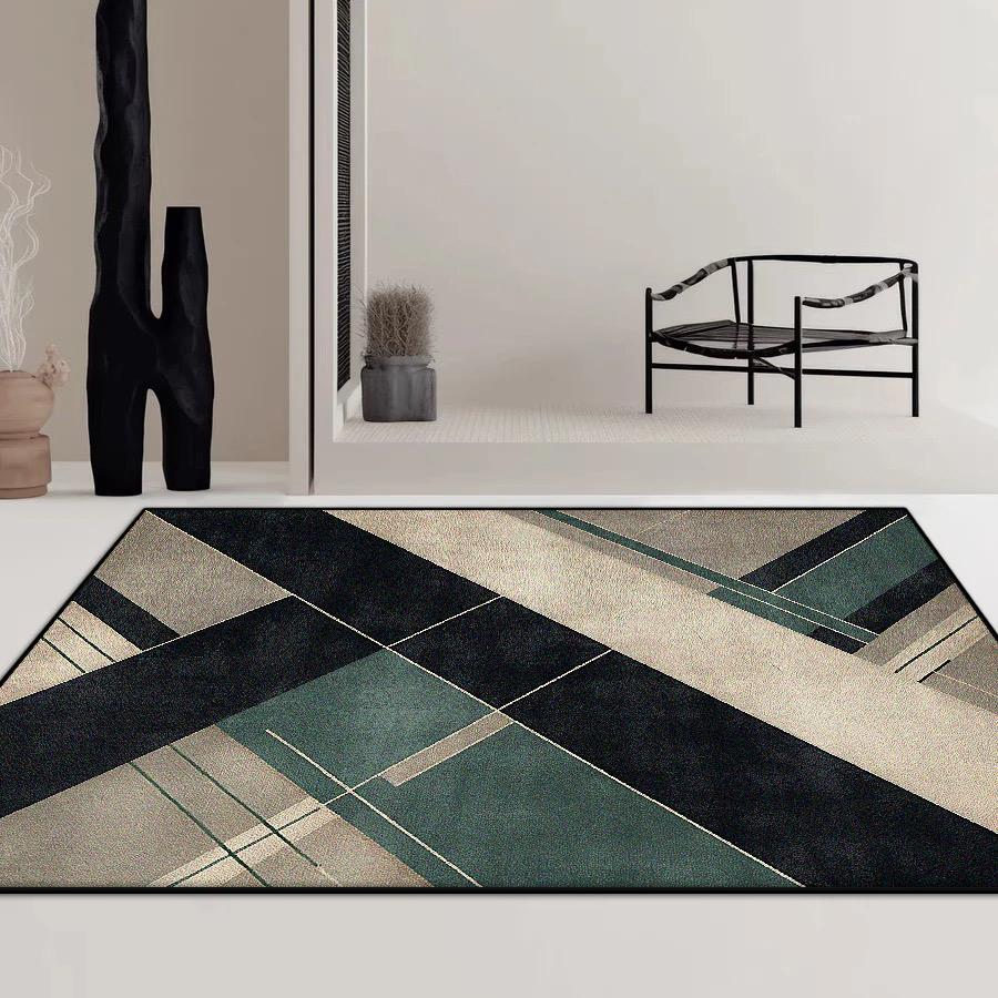 Modern Geometric Living Room Carpet Minimalism Decoration Lounge Coffee Tables Easy Clean Floor Mat Bedroom Non-slip Soft Rug