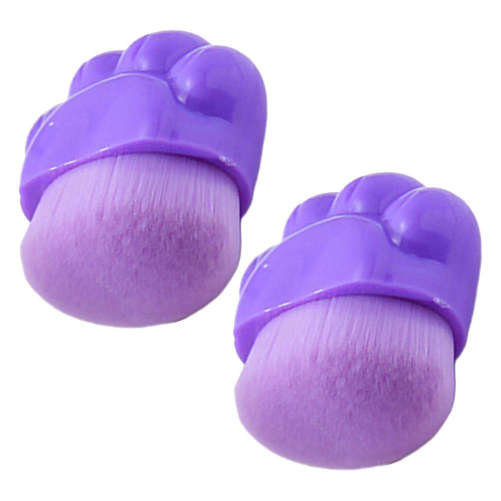 2Pcs Cat Paw Shaped Foundation Brush Soft Artificial Fiber Makeup Applicator for Liquid Powder Blush Concealer Portable Travel