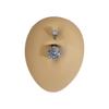 Stainless Steel Round Zircon Four-Claw Navel Ring Body Piercing Stud