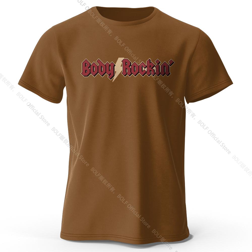 Men's Body Rockin' Printed T-Shirt 100% Cotton Oversized Disco Graphic Tees for Women Summer Tops Retro Streetwear