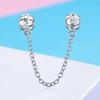 Charm S925 Sterling Silver Safety Chain Positioning Buckle Collection Fashion Beaded Bracelet Silver Accessories