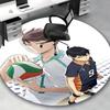1pc Anime Volleyball Player Round Carpet  Office Chair Mat, NonSlip Rug for Anime Lovers, Seasonal Gift, Suitable for Home Decor, Living Room