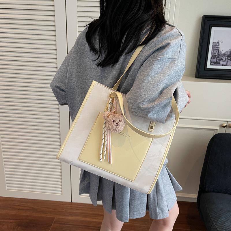 Fashion Large-capacity Tote Bag Women's New Commuter Color Contrasting Splicing Shoulder Bag