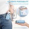 7 Fold Mini Pocket Umbrella Portable Sun Rain Dual Use Umbrella with Anti Slip Handle & Storage Bag UV Protection Black Coating
