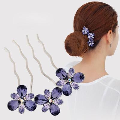 Strass Brötchen Haarblume Legierung Hochsteckkamm Kopfschmuck Haarnadel Haarkamm