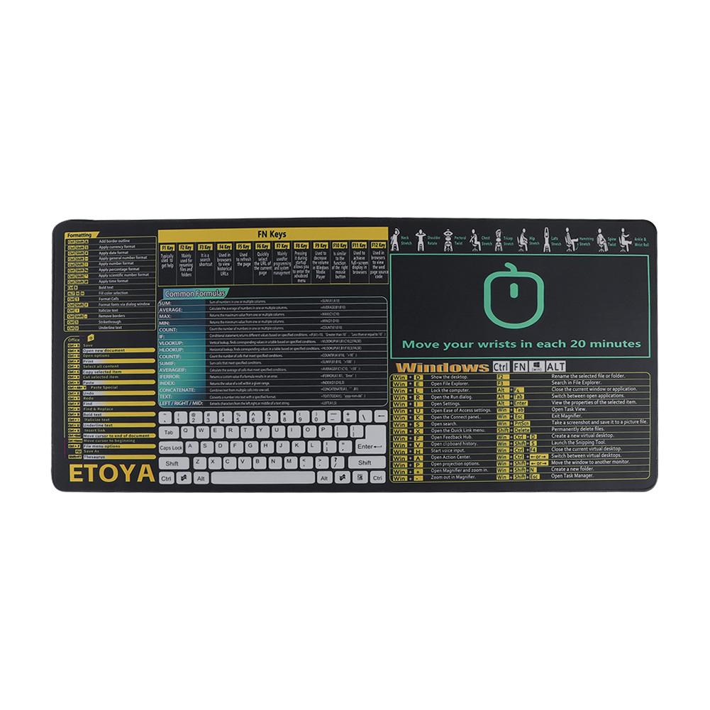 

Большой коврик для мыши Нескользящий Шпаргалка Excel Настольный коврик Прошитый край Коврик для клавиатуры с таблицами ПК Компьютер Офис Игровые аксессуары