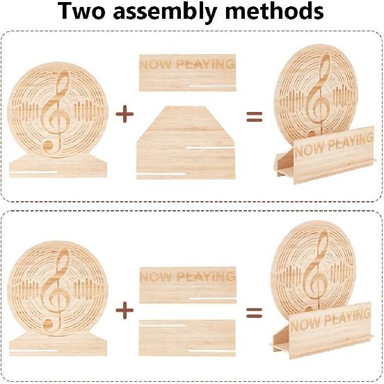 AHANDMAKER Now Playing Vinyl Record Stand - Wooden Album Display Holder Record Display Stands - Vinyl Now Playing Sign to Hold Your Albums - Now