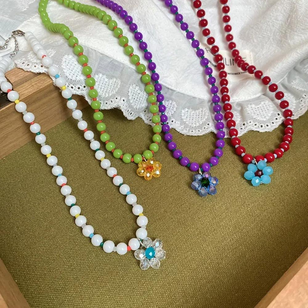 Jewelry Gift Bohemian Choker Ornaments Clavicle Necklace Flowers Beaded Necklace  Fashion