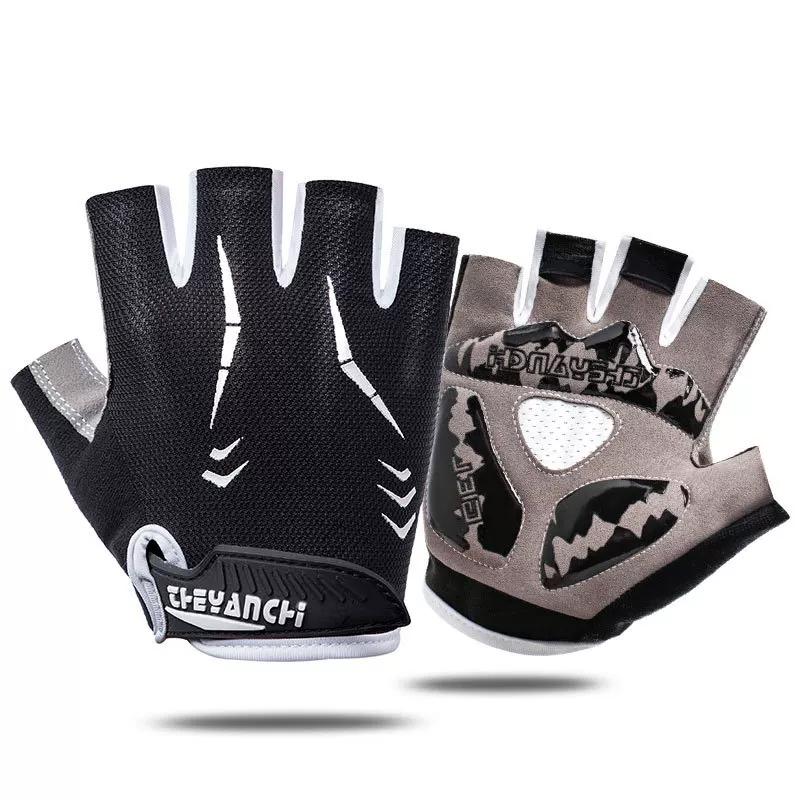 Summer Half-Finger Gloves for Riding Men's Mountain Bike Road Bike Bicycle Shock Absorption Short Finger Gloves Women's Cycling Equipment