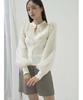 Snidel Pleated Collar Docking Knit Pullover SWNT245231 White Women's