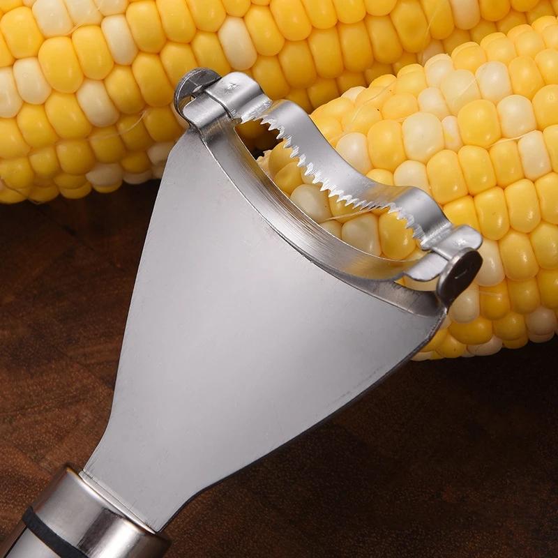Stainless Steel Corn Thresher Stripper Peeler Kitchen Tool Corn Planer Cob Peeler Stripper Kernel Cutter Kitchen Gadget