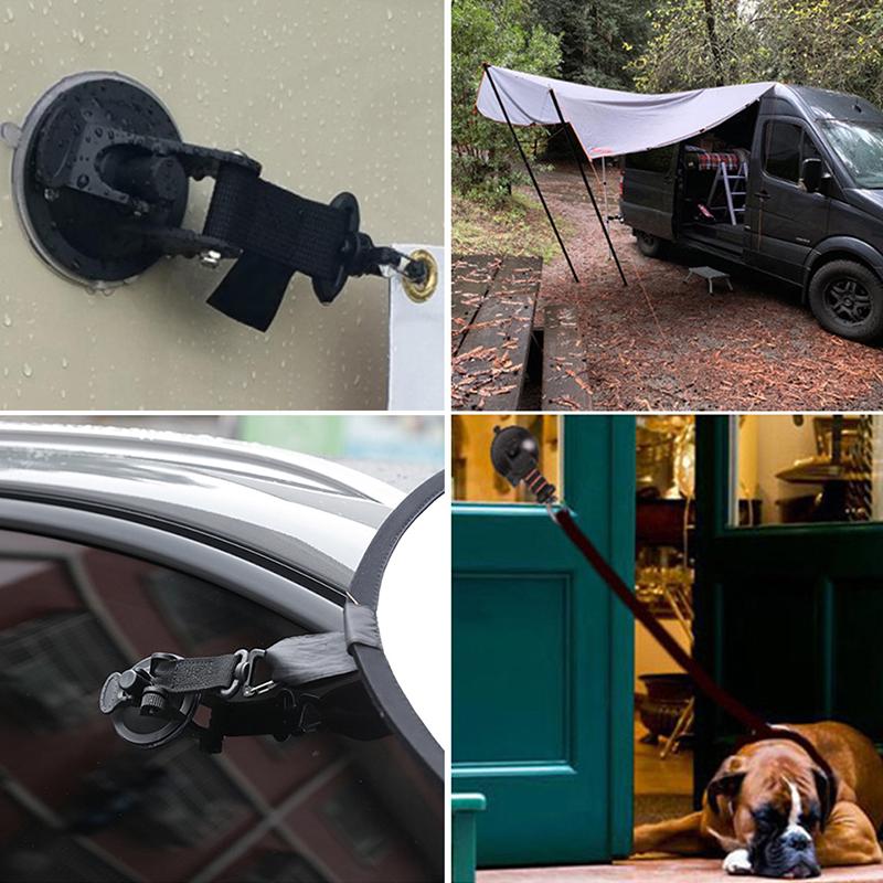 4Pcs Car Truck Tent Suction Cups Buckle Round Triangular Side Awning Anchors Outdoor Camping Tent Securing Hook Auto Accessories