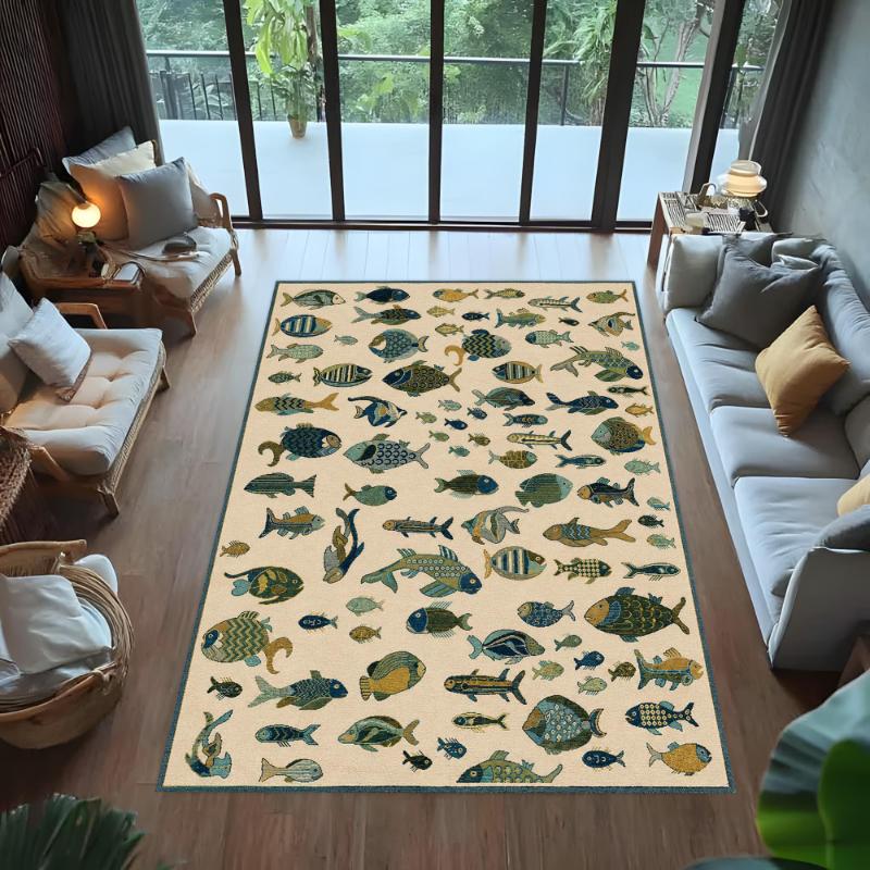 Deep Sea Great White Shark graphics large carpet,lounge coffee table,entrance hallway,dining area Welcome rug,Non Slip Rug,Gift