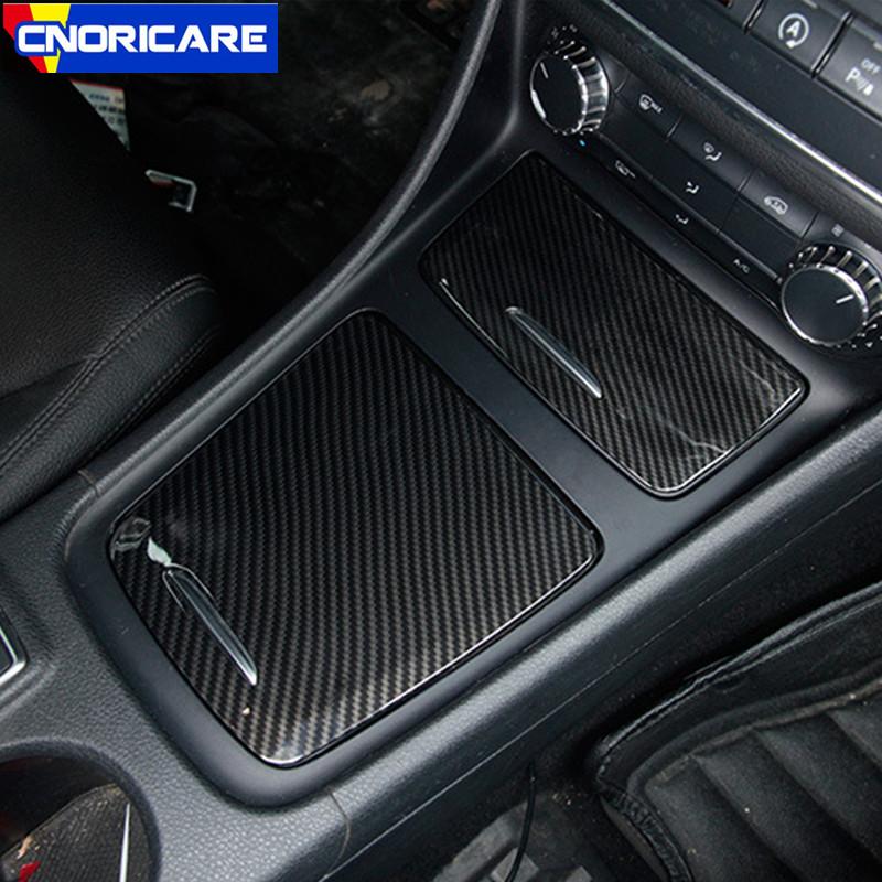 Carbon Fiber Color Center Console Water Cup Frame Decoration Trim For Mercedes Benz GLA X156 CLA C117 A Class W176 RHD LHD