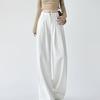 White Wide-Leg Jeans For Women New High-Waisted Pleated Loose-Fitting Slimming Hip-Covering Drapey Floor-Length Straight Pants