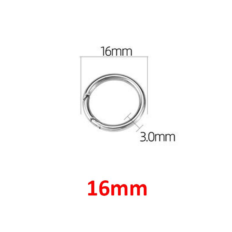 2pcs/1pc Stainless Steel Keyring Spring Clasps for Keychain Key Holder Polishing Openable Round Ring Carabiner Jewelry DIY