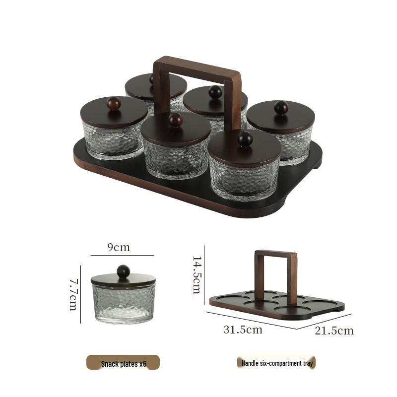 Japanese Style Divided Glass Serving Platter Set