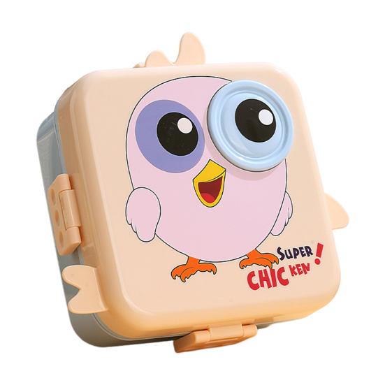 1600ML Bento Lunch Box with 3-Compartment Leak-proof Cartoon Lunch Container with Sauce Cup BPA Free Portable Snack Box for School Age 3-12 Kids