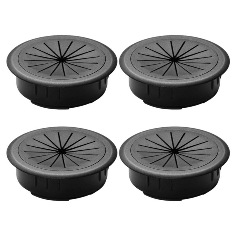 4Pcs Plastic Wire Hole Cover Outlet Port Table Computer PC Desk Round Cable Grommet Line Holder Cable Management