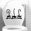 1Pc Funny Black Cat Pattern Wall Stickers For Door Bathroom Bedroom Decoration Wall Decals Kids Home Decor