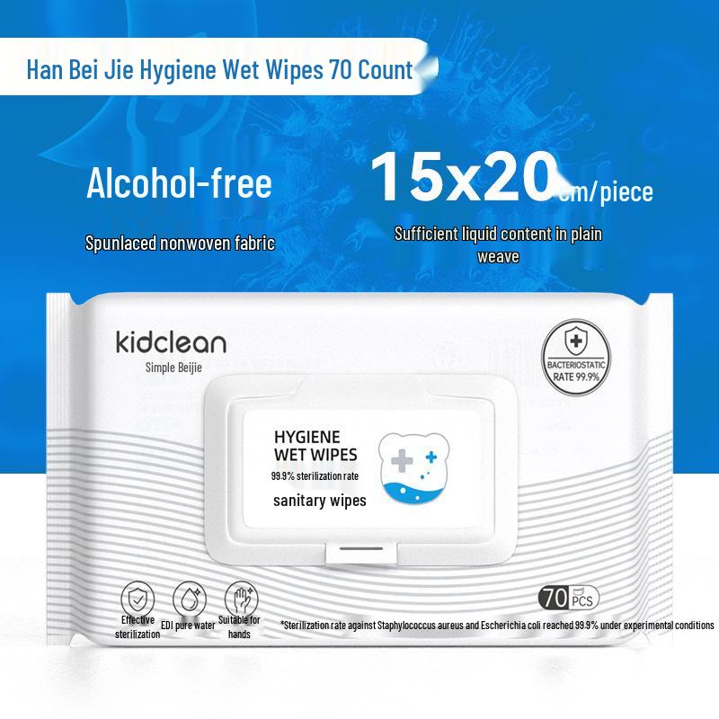 Quaternary Ammonium Disinfection Wipes, Alcohol-Free, 70 Sheets, Adult Hygienic Sterilizing Wipes, Large Pack