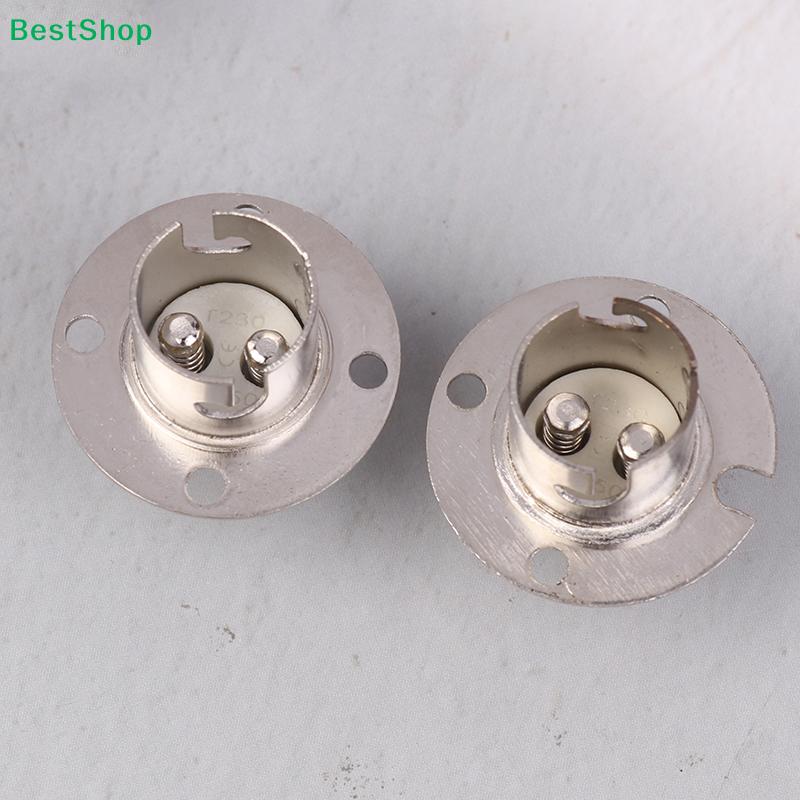 BA15D Dual-Pin Bayonet Light Socket - Metal Flange Mount Lamp Holder for Automotive/Boat Lights (26x29mm Dimensions)