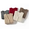 Women's 100% Pure Cashmere Thickened V-neck Cable Knit Cardigan Vest for Autumn/Winter