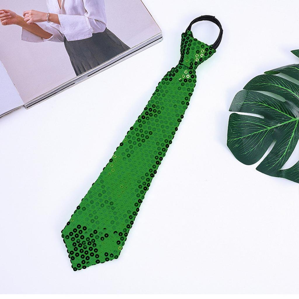 Λαμπερές Παγιέτες Γραβάτα Σκηνής Γκλίτερ Παγιέτα Ρυθμιζόμενη Γραβάτα με Φερμουάρ Προδεμένη Αξεσουάρ Μόδας για τον Λαιμό