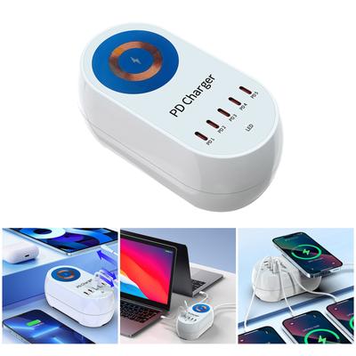USB C PD Multi Port GaN Charger 140W Single Port Supports Up To 100W 15W Wireless Magnetic Suction Fast Charging Dock