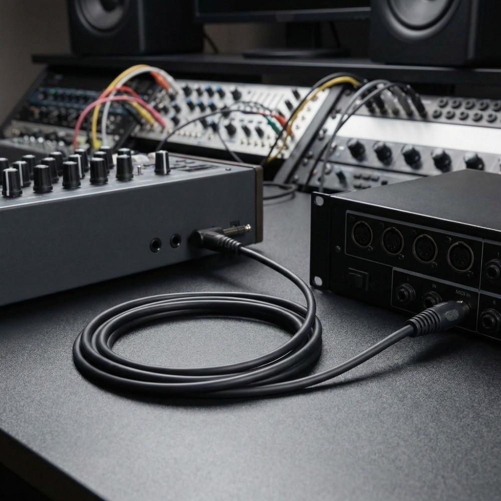 1.5m/4.9ft 6.35mm Male To MIDI Din 5Pin Male Sound Connection Cable  Audio Equipment