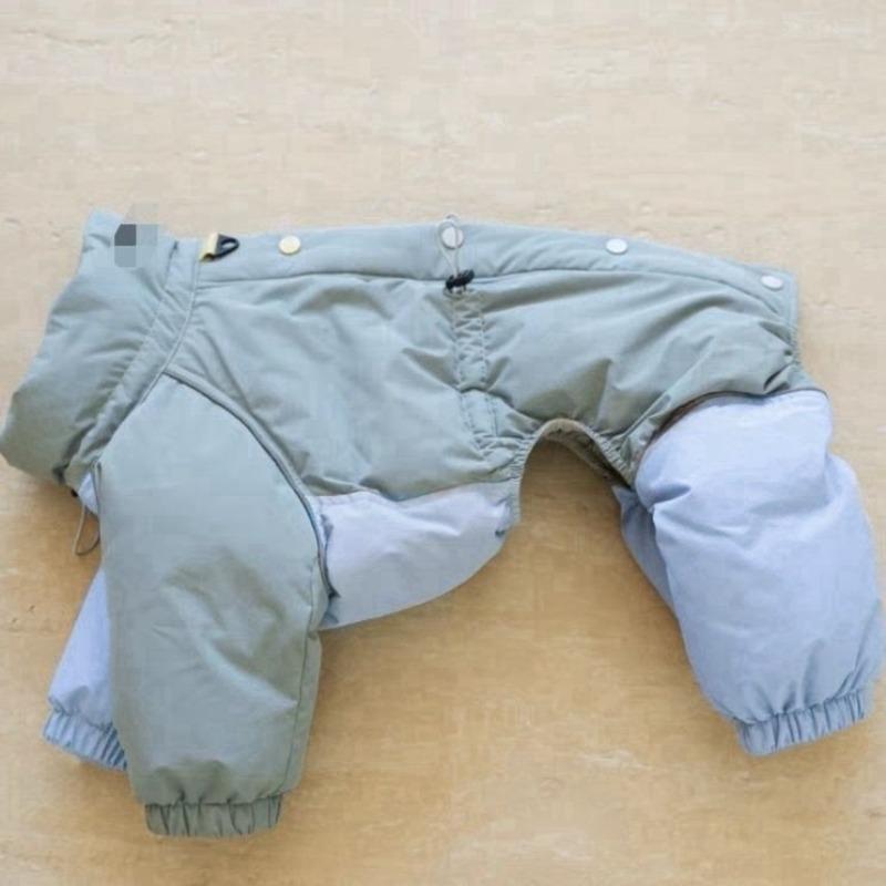 

Warm Dog Winter Coat Clothes Windproof Four Legged Dogs Snowsuit Color Block Puppy Cold Weather Clothes for Small Medium Dogs S синій