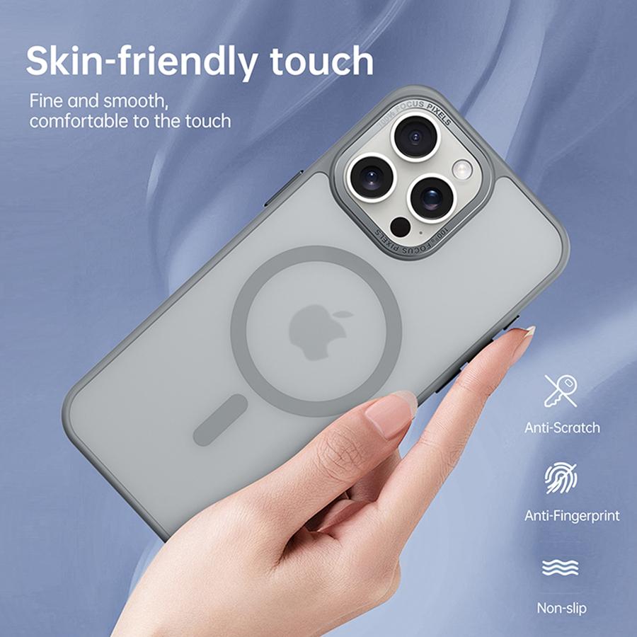 Αντι-Δακτυλικών Αποτυπωμάτων Ημιδιαφανής Ματ Μαγνητική Θήκη Τηλεφώνου για iPhone 16 15 14 13 12 11 Συμβατή με Magsafe Μεταλλική Προστατευτική Κάλυψη Θήκης Τηλεφώνου για τον Φακό