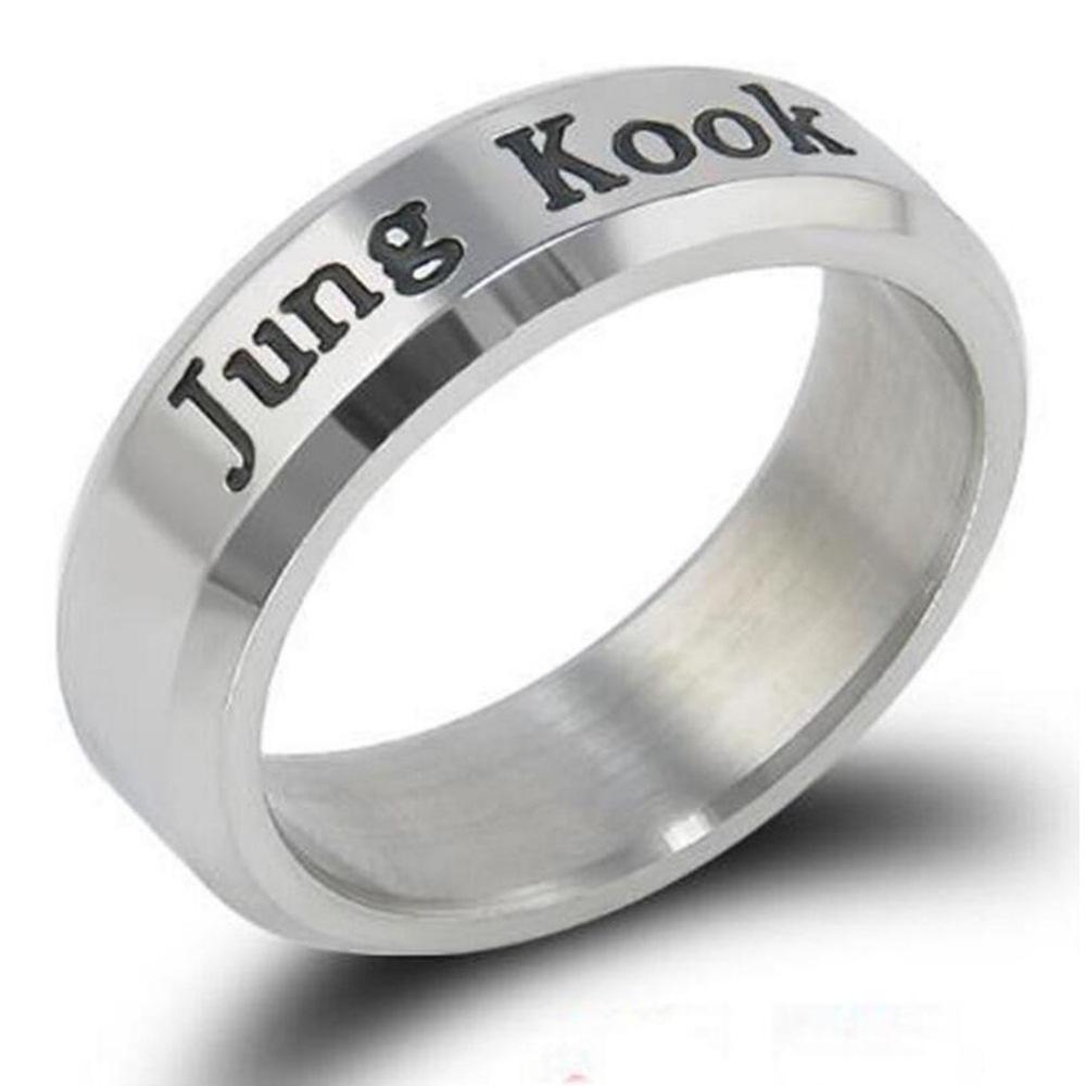 Korean Style BTS Engraved Stainless Steel Dual-Use Ring Necklace for Women