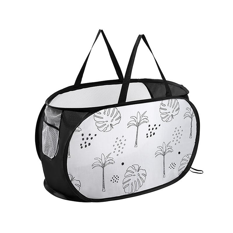 1Pc Cartoon Foldable Laundry Basket Large Capacity Organizer Basket For Household Dirty Clothes Nylon Mesh Bag For Toy Storage