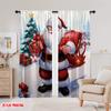 2pcs 2D flat printing Merry Christmas Popular Window Curtains Father Christmas3 100% Polyester Fabric Without Electricity Party