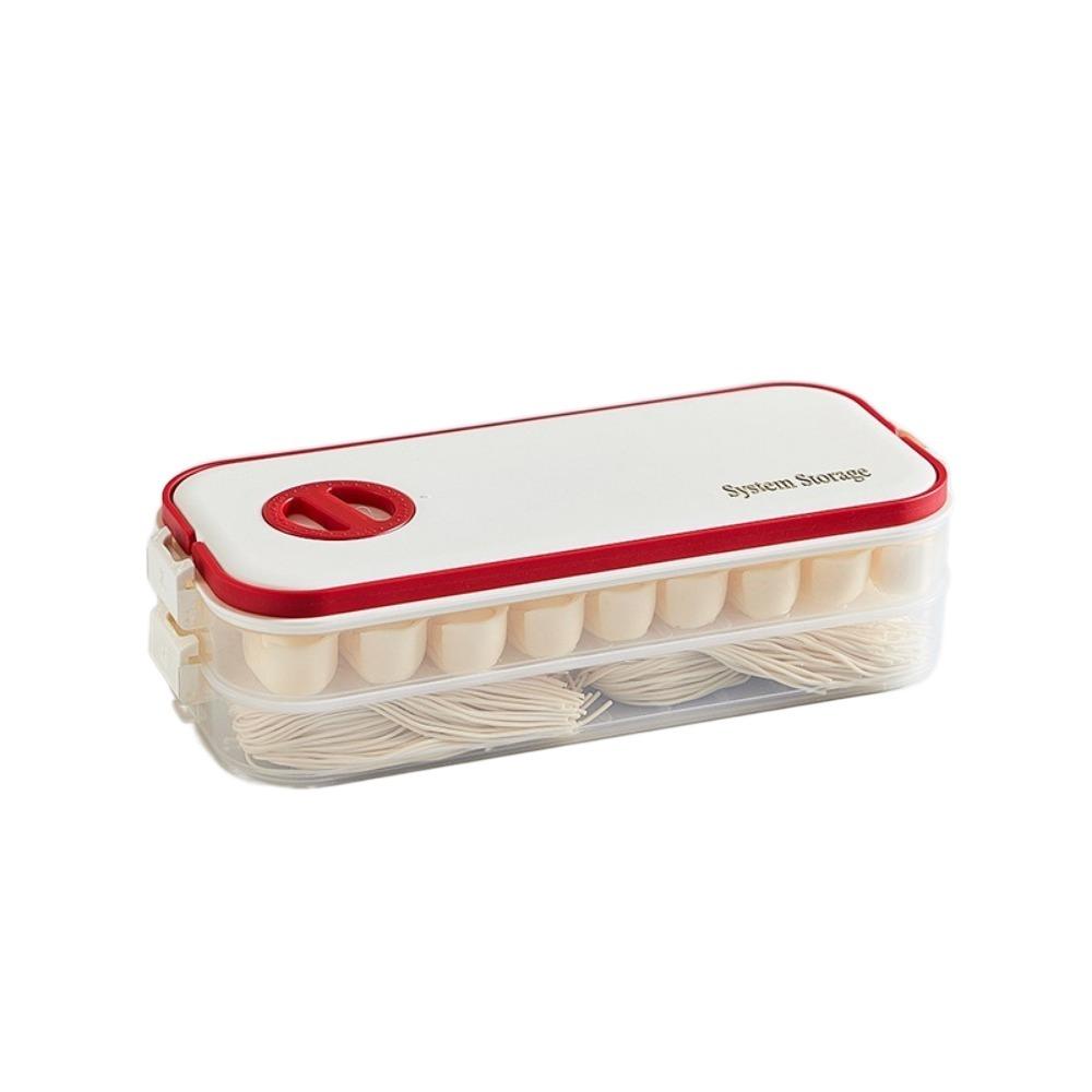 Plastic Dumpling Box Multi-Layer Transparent Food Egg Frozen Box Sealed Large Capacity Wonton Fresh-Keeping Organizer for Home
