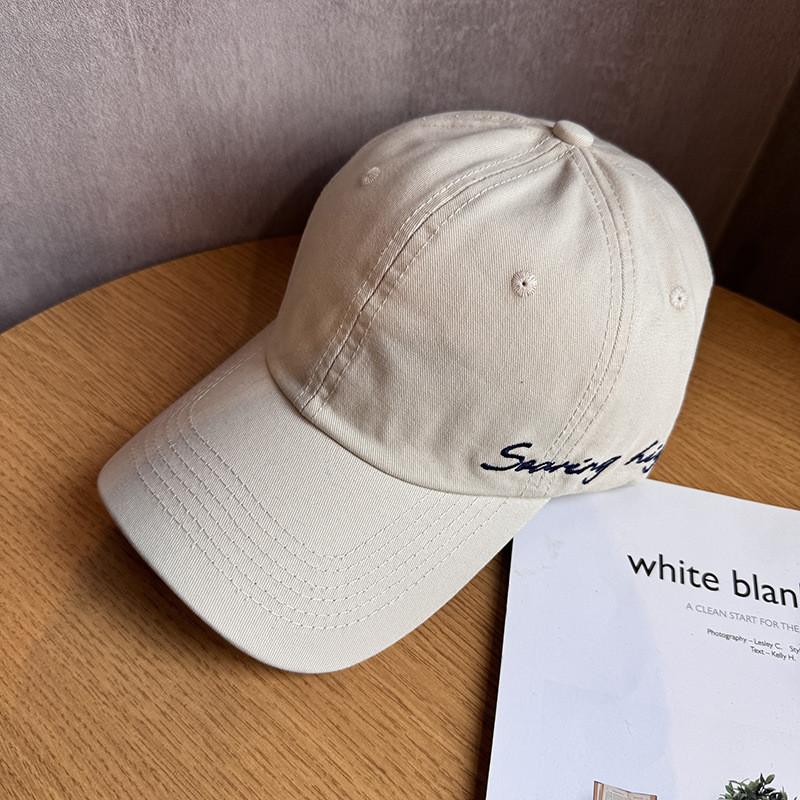 Cotton Embroidered Breathable Letter Cap With Wide Brim Sunshade Sports Outdoor