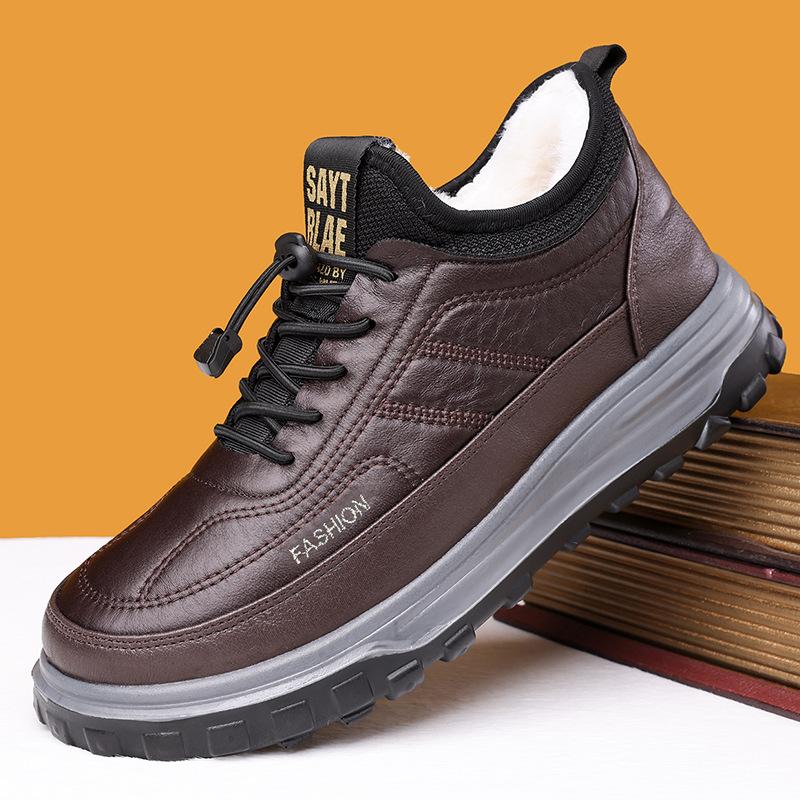 Cotton Shoes Men's New Winter Velvet Thickened Middle-aged and Elderly Cotton Boots Soft Sole Thickened Warm Dad Cotton Shoes