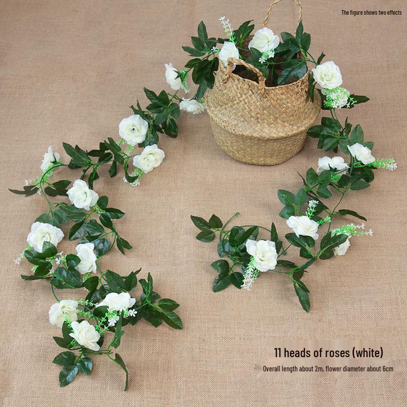 Artificial Rose Flower Vine for Indoor Decoration: Ceiling Hanging & Living Room Decor