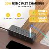 Desk Edge Mount Power Strip with 6 Outlets & 4 Fast Charging USB Ports Tabletop Surge Protector Desk Clamp Power Socket