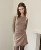 Salon De Yon Line Point Cut-Off Mini Dress_ Brown