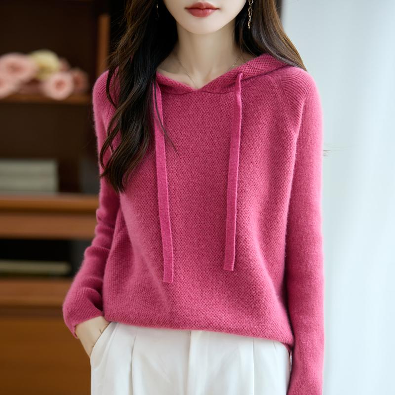 Women's cashmere sweater Qinghe cashmere 30% cashmere 70% wool autumn and winter pullover warm and fashionable
