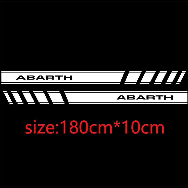 2pcs Car Door Side Stickers For FIAT Abarth 500 595 Long Sport Stripes Styling Vinyl Film Decor Decals Auto Tuning Accessories