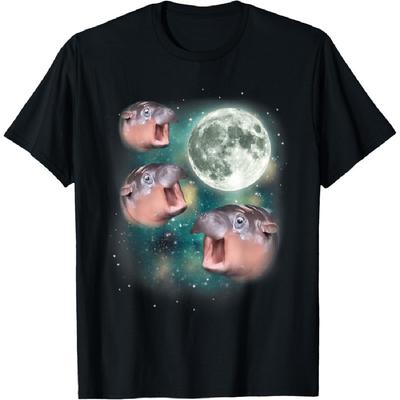 3 Moon-Deng _ Hipopotam Dziecko Mem Śmieszny Uroczy Hipopotam Zwierzę Koszulka
