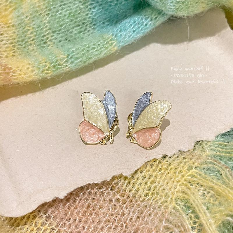 

Фея милые свежие цветные серьги-бабочки с каплевидной глазурью для женщин 1 pair