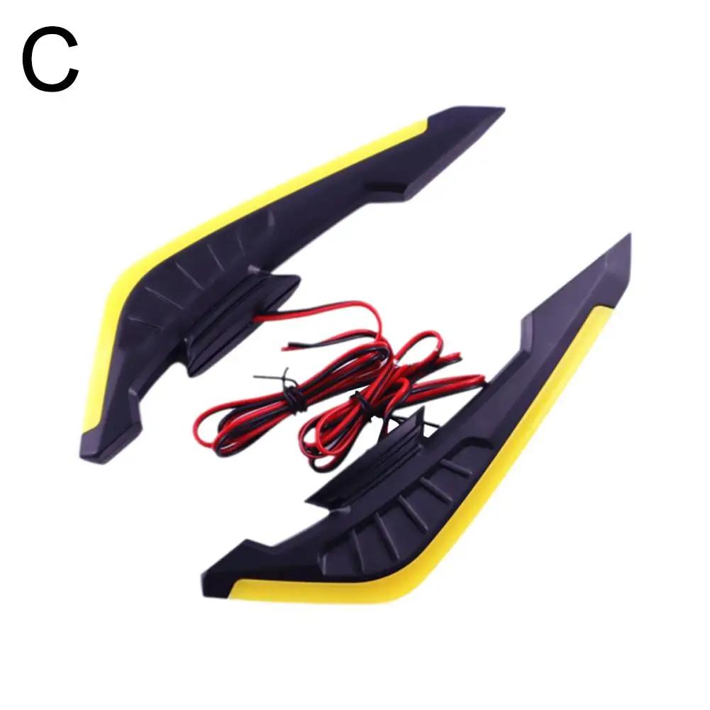 NEW Motorcycle Front Winglets 2X Stylish Aerodynamic Wing Spoiler With LED Dynamic Wing Sticker For Electric Bikes Motorcyc C7H9
